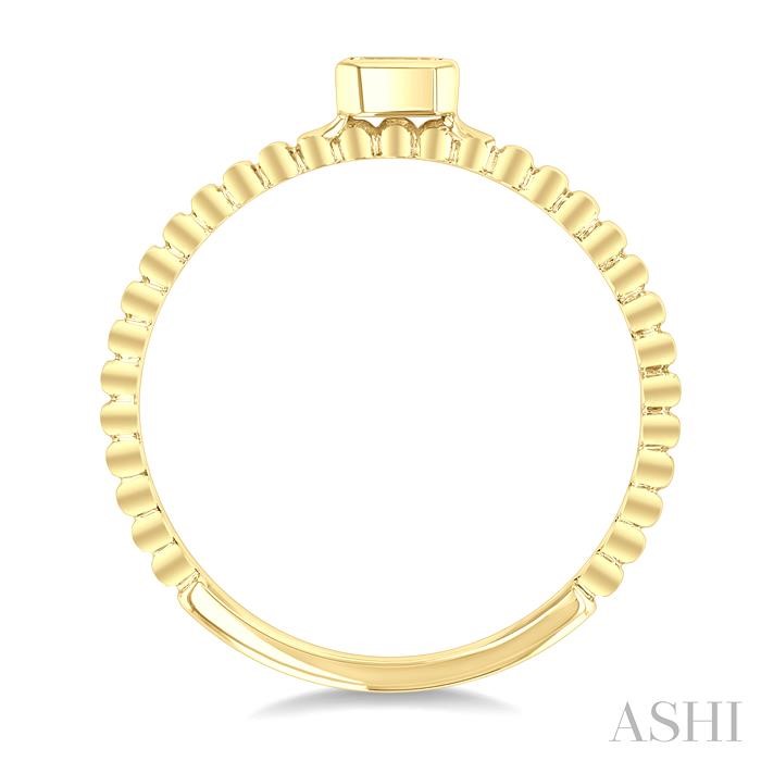 Bead Bijoux Emerald Shape East-West Bezel Set Petite Diamond Fashion Ring
