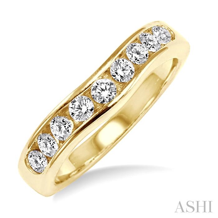 CHANNEL SET CURVED DIAMOND WEDDING BAND