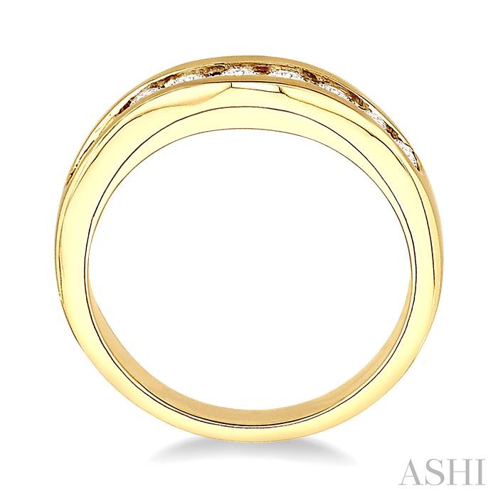 Channel Set Curved Diamond Wedding Band-3
