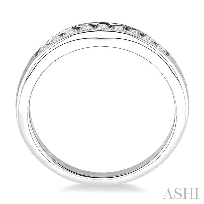 Channel Set Curved Diamond Wedding Band