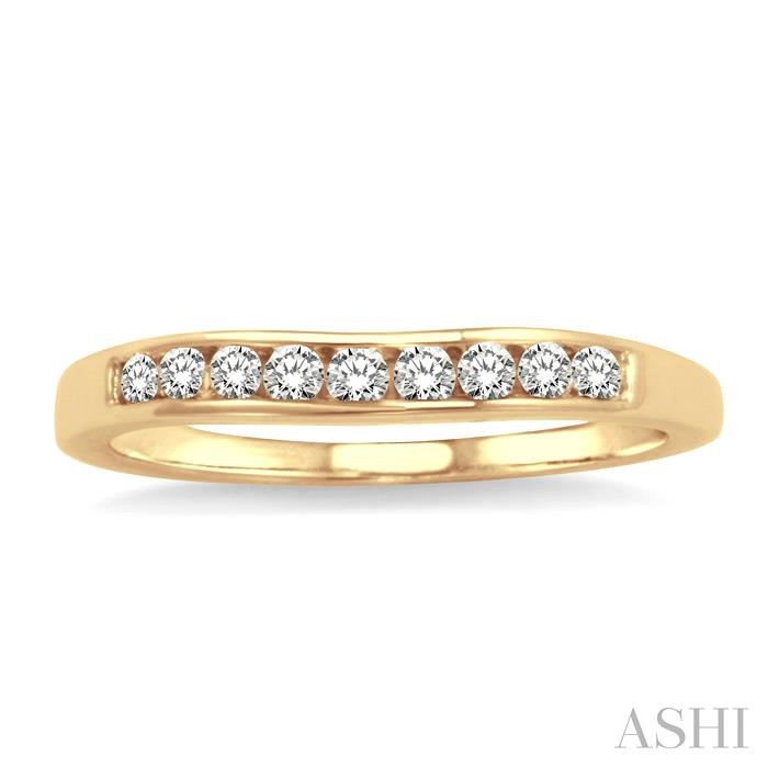 Channel Set Curved Diamond Wedding Band-2