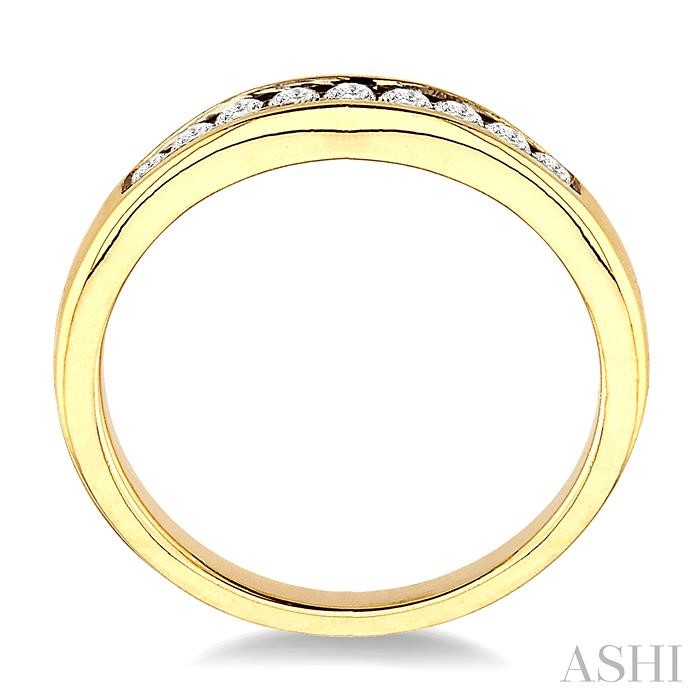 Channel Set Curved Diamond Wedding Band-3