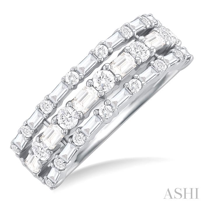 THREE ROW BAGUETTE DIAMOND FASHION BAND