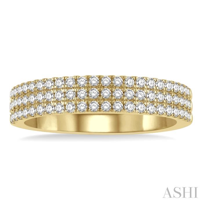 Three Row Diamond Wedding Band-2