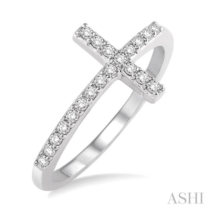 SIDEWAY CROSS DIAMOND RING