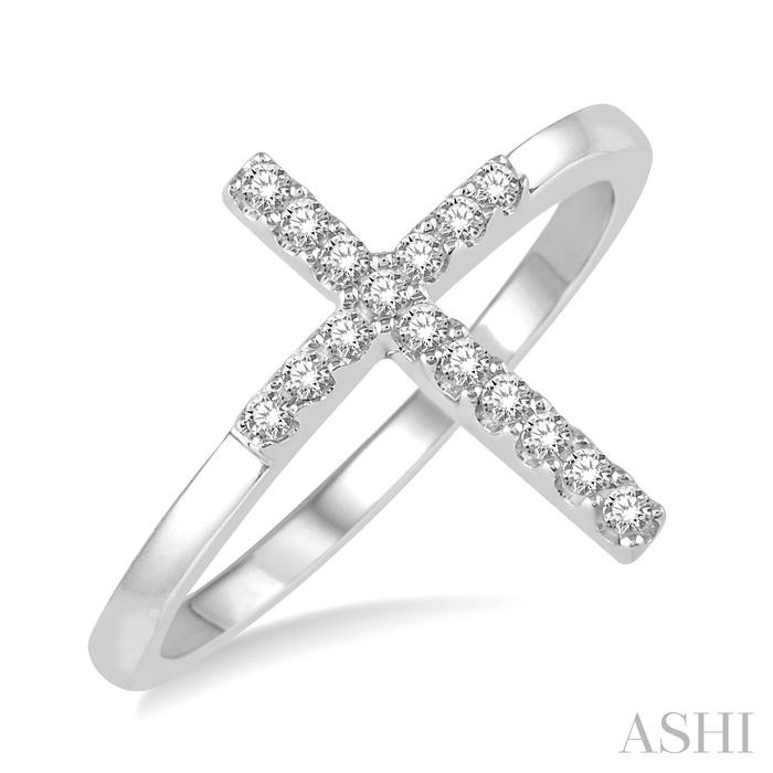 STACKABLE CROSS PETITE DIAMOND FASHION RING