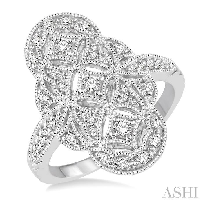 Floral Lattice Diamond Fashion Ring
