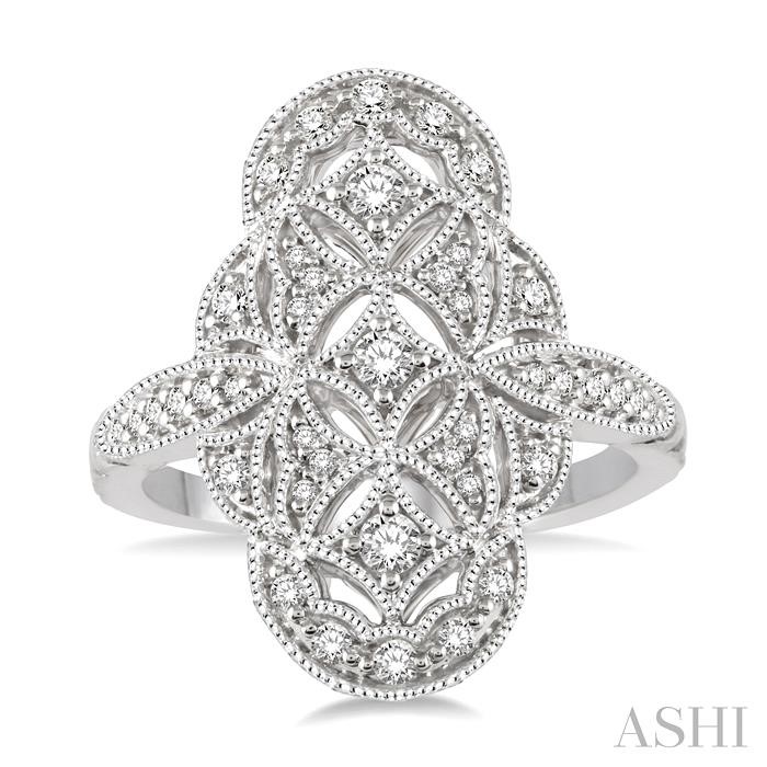 Floral Lattice Diamond Fashion Ring-2