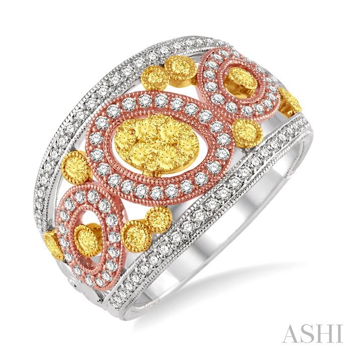 OVAL SHAPE YELLOW DIAMOND FASHION RING