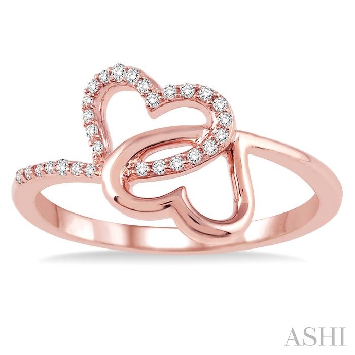 Twin Heart Shape Diamond Fashion Ring-2