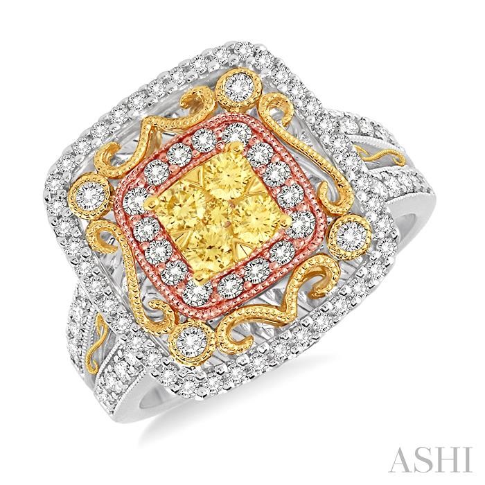 HALO YELLOW DIAMOND FASHION RING