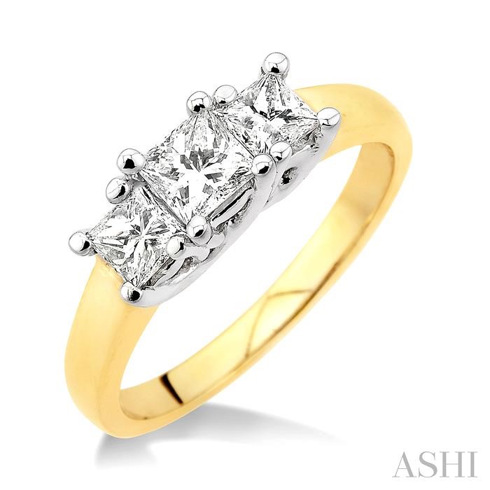 PRINCESS SHAPE PAST PRESENT & FUTURE DIAMOND RING