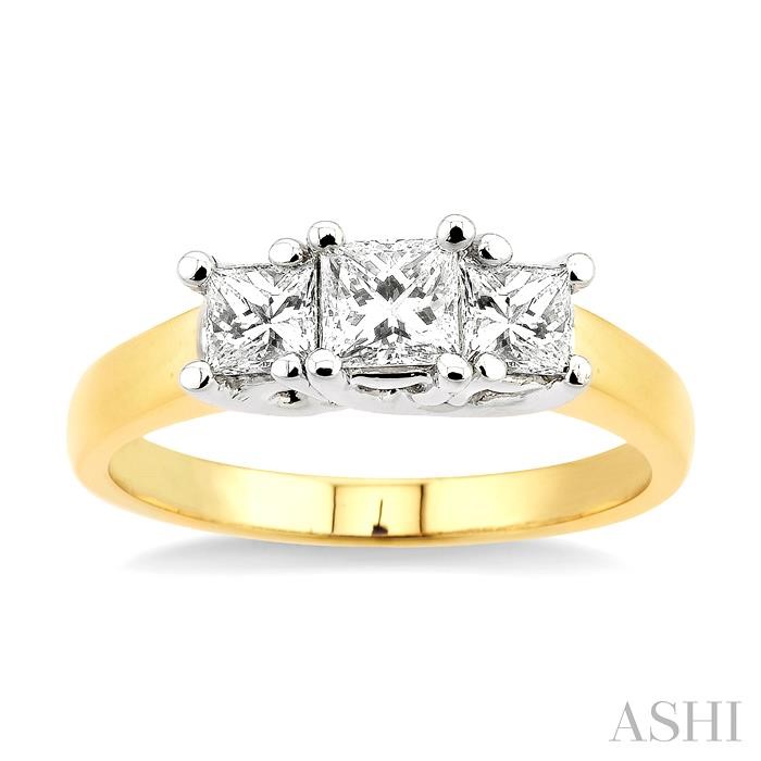 Princess Shape Past Present & Future Diamond Engagement Ring-2