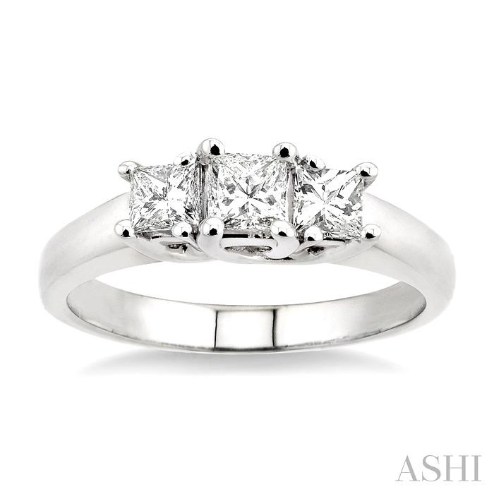 Princess Shape Past Present & Future Diamond Engagement Ring-2