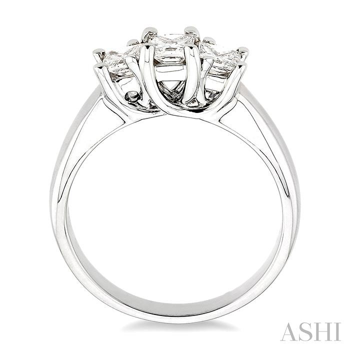 Princess Shape Past Present & Future Diamond Engagement Ring-3