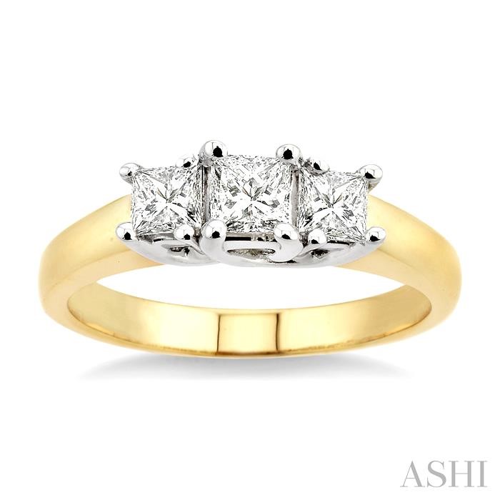 Princess Shape Past Present & Future Diamond Engagement Ring-2