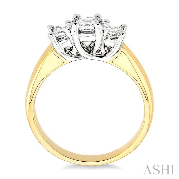 Princess Shape Past Present & Future Diamond Engagement Ring-3