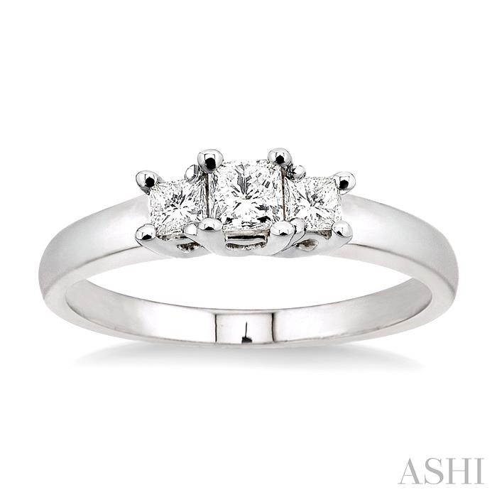 Princess Shape Past Present & Future Diamond Engagement Ring-2