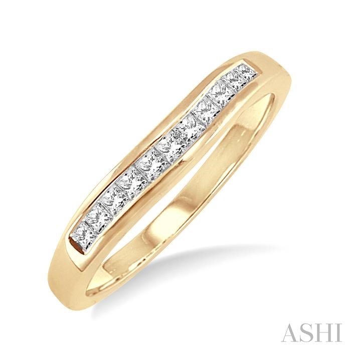 Channel Set Curved Diamond Wedding Band