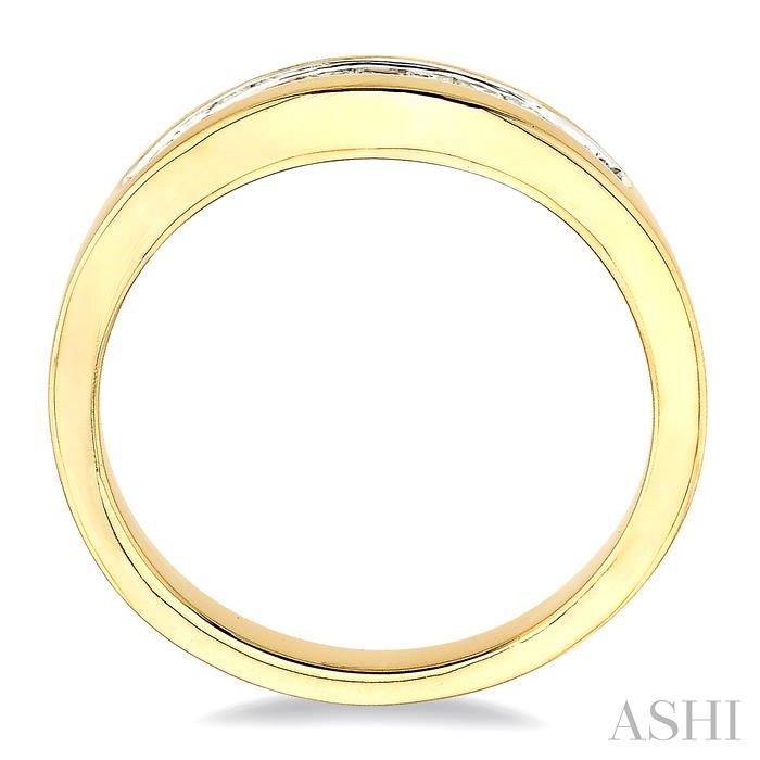 Channel Set Curved Diamond Wedding Band-3