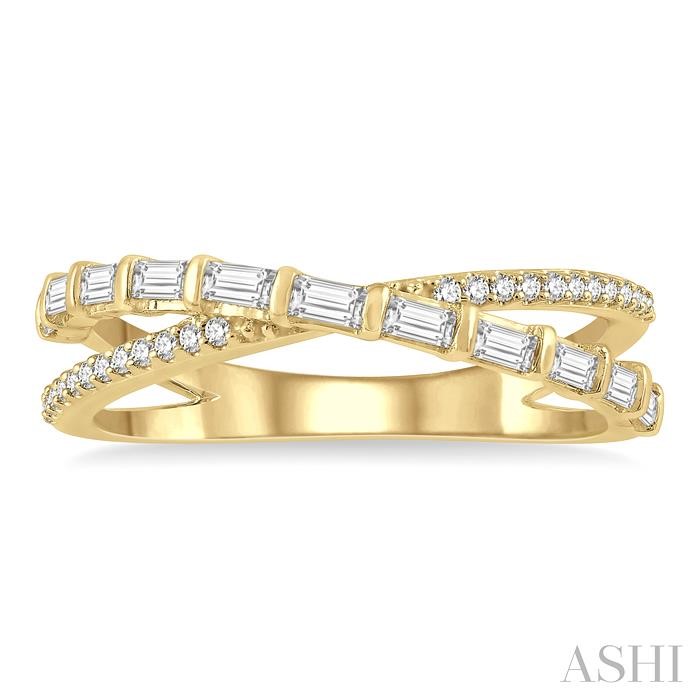 Criss Cross Baguette Diamond Fashion Ring-2