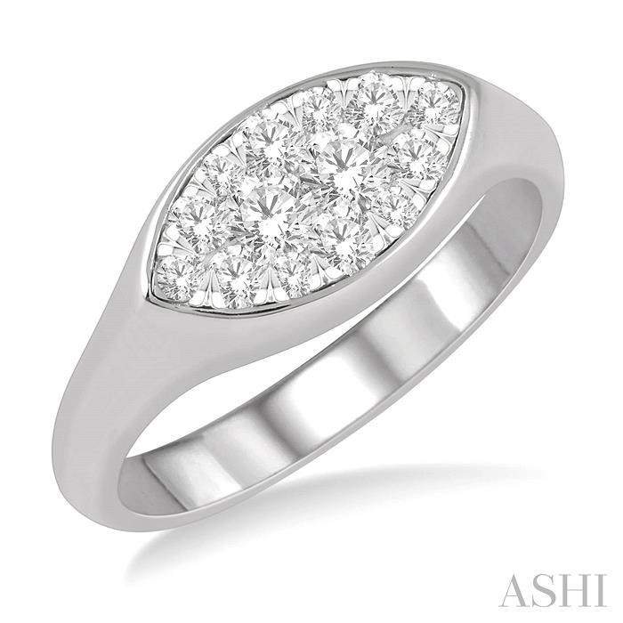 MARQUISE SHAPE LOVEBRIGHT ESSENTIAL DIAMOND SIGNET RING