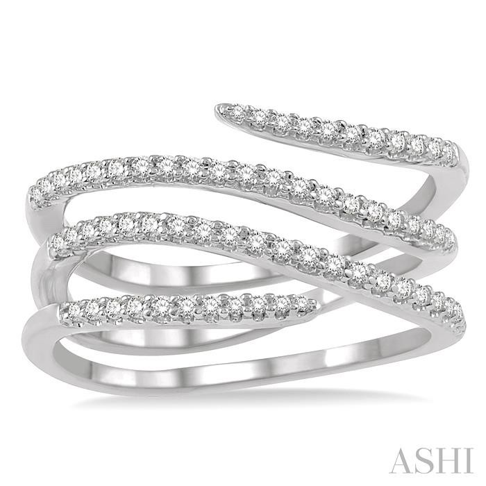 Spiral Diamond Fashion Open Ring-2