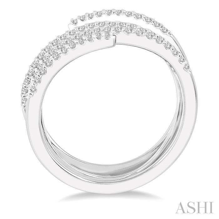 Spiral Diamond Fashion Open Ring-3