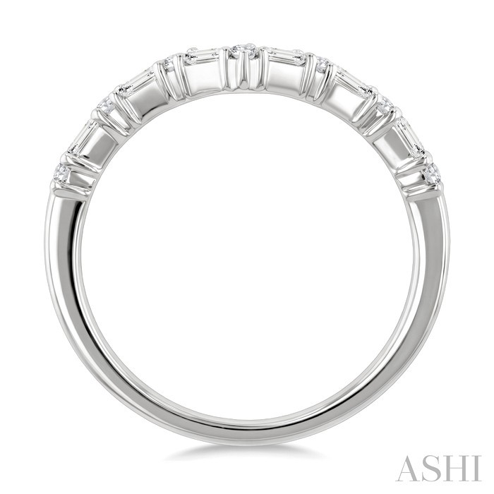 Chevron Baguette Diamond Stackable Fashion Ring