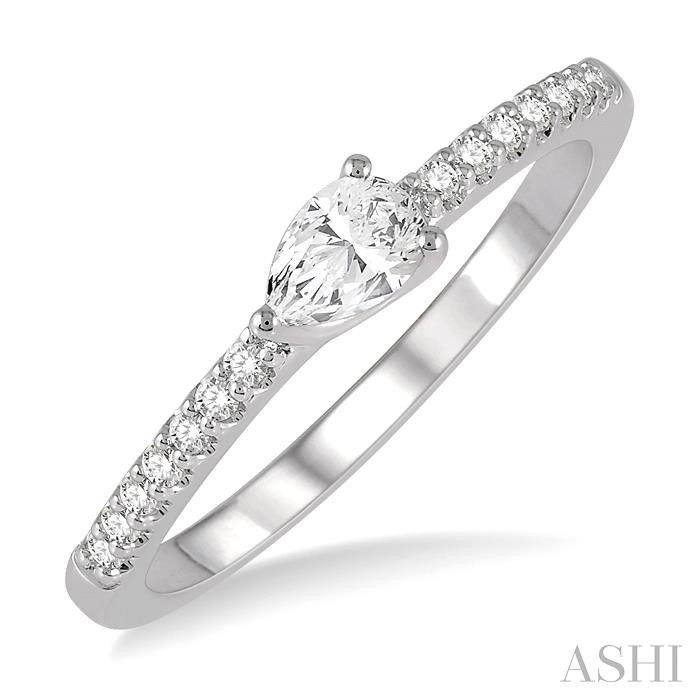 STACKABLE PEAR SHAPE EAST-WEST DIAMOND RING