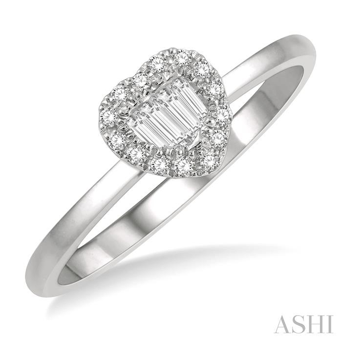 STACKABLE HEART SHAPE HALO FUSION DIAMOND FASHION RING