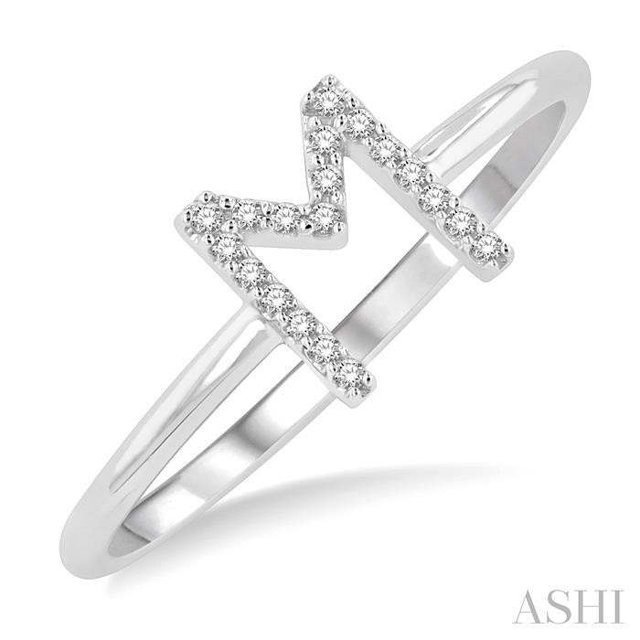 Block 'M' Initial Diamond Ring
