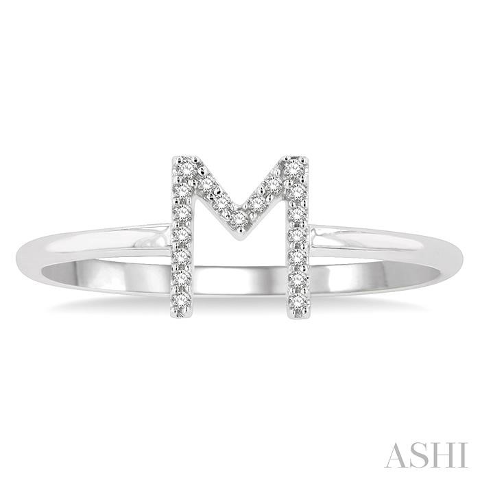 Block 'M' Initial Diamond Ring-2