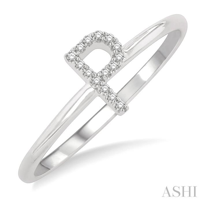 Block 'P' Initial Diamond Ring