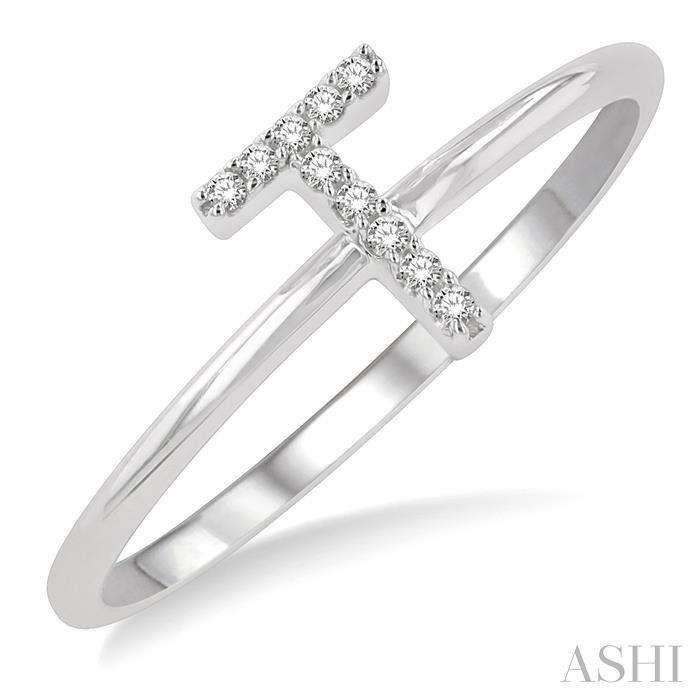 Block 'T' Initial Diamond Ring