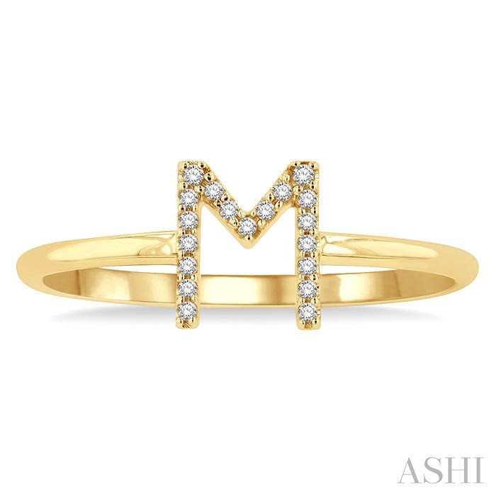 Block 'M' Initial Diamond Ring-2