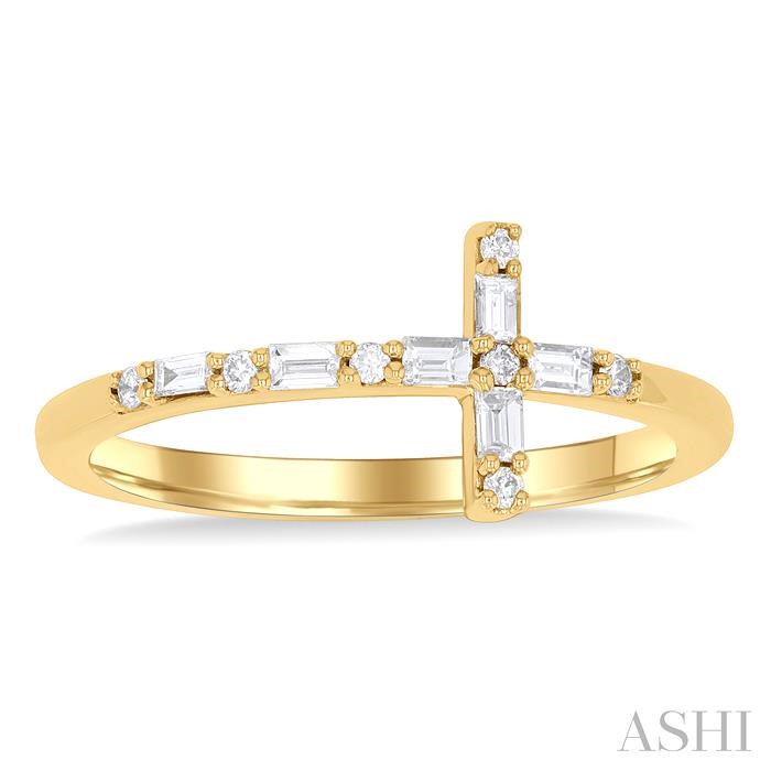 Sideway Cross Baguette Diamond Fashion Ring-2