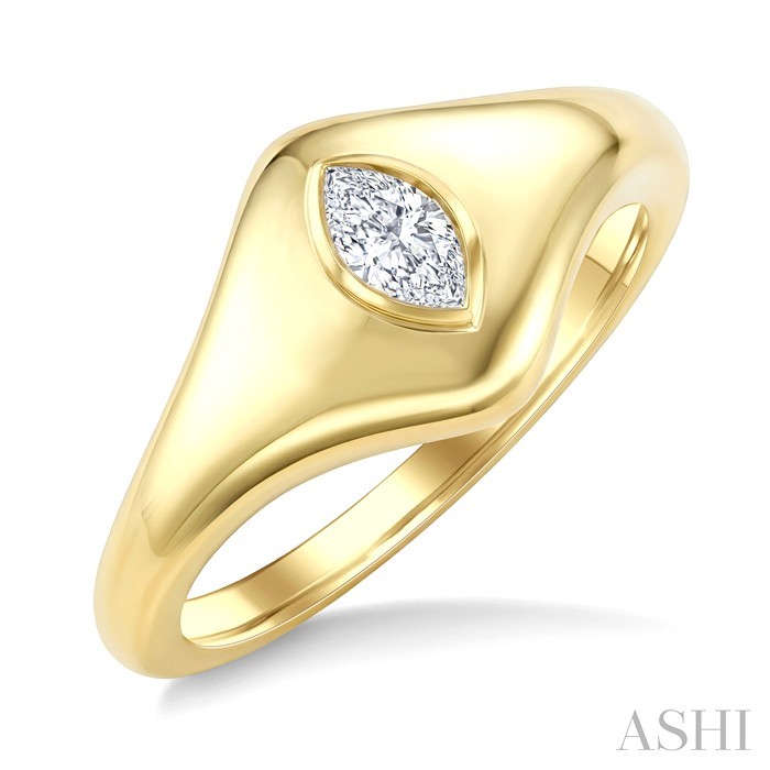 Marquise Shape Diamond Fashion Signet Ring