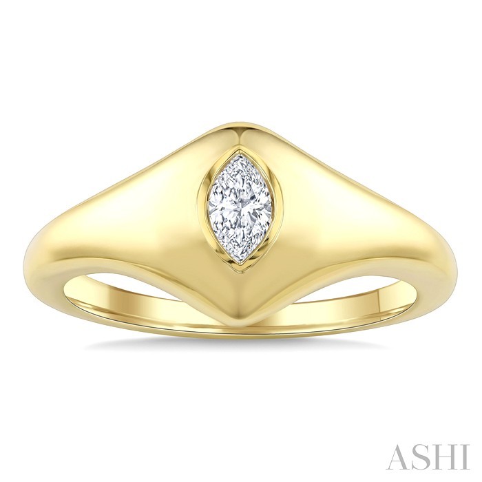 Marquise Shape Diamond Fashion Signet Ring