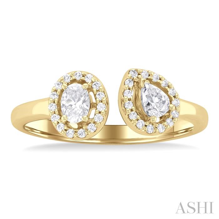 Toi Et Moi Halo Diamond Fashion Open Ring-2
