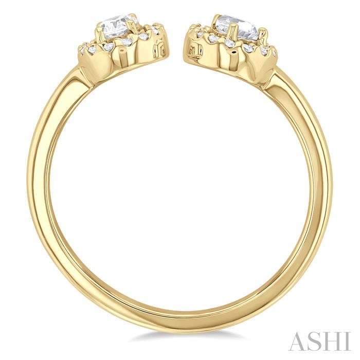 Toi Et Moi Halo Diamond Fashion Open Ring-3