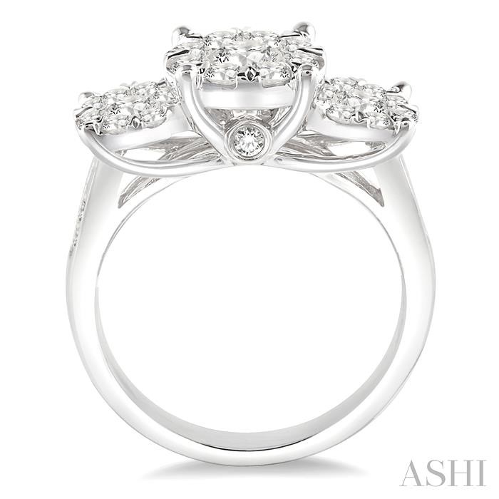 Round Shape Past Present & Future Lovebright Essential Diamond Ring-3
