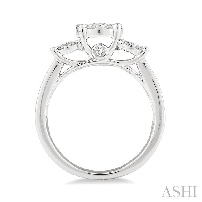 Round Shape Past Present & Future Lovebright Essential Diamond Ring