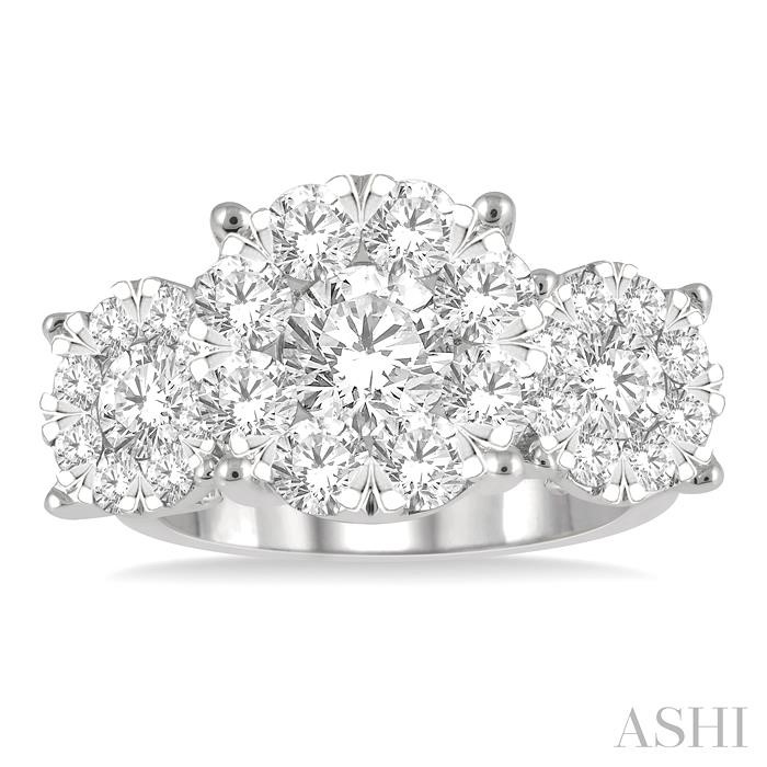 Round Shape Past Present & Future Lovebright Essential Diamond Engagement Ring-2