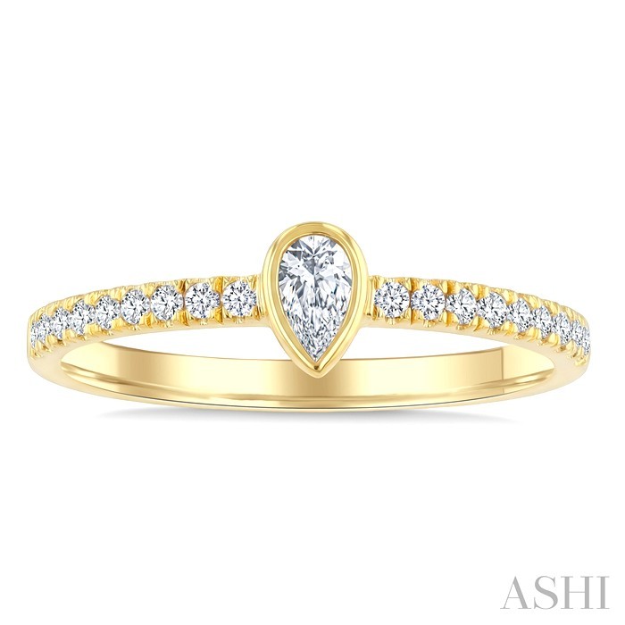 Pear Shape Bezel Diamond Fashion Ring