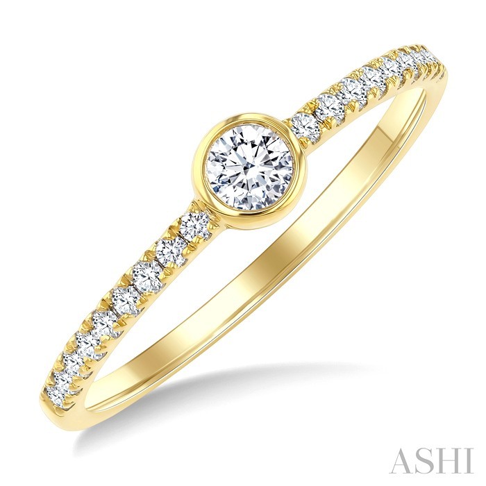 Round Shape Bezel Diamond Fashion Ring