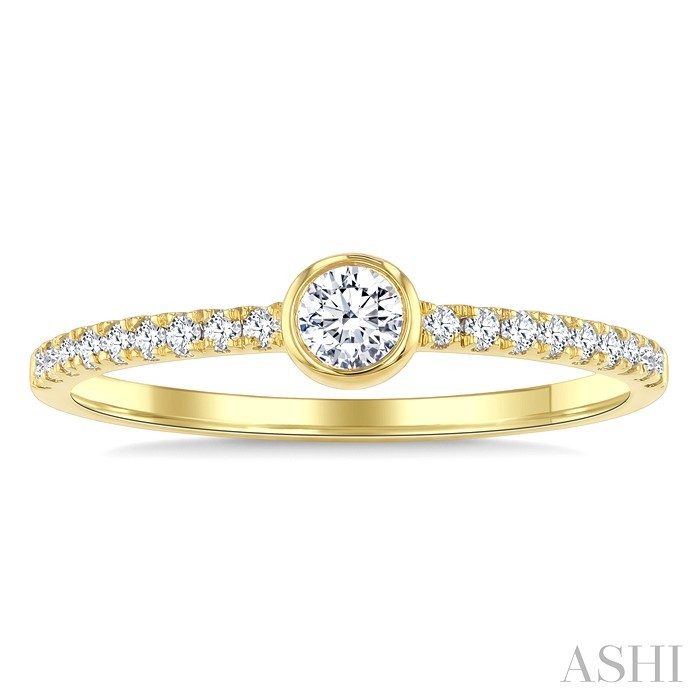 Round Shape Bezel Diamond Fashion Ring