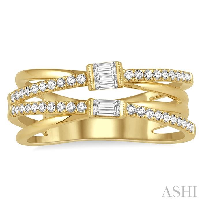 Criss Cross Baguette Diamond Fashion Ring-2