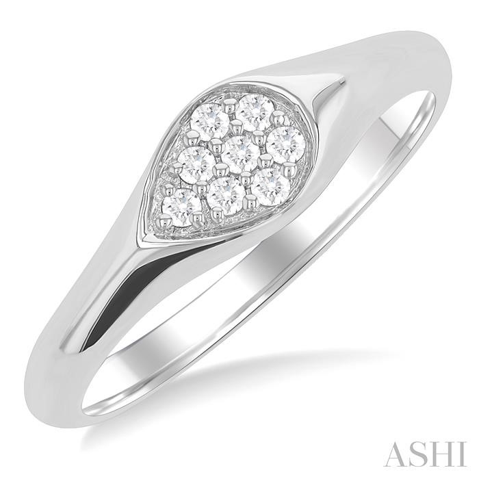 PEAR SHAPE EAST-WEST DIAMOND SIGNET RING