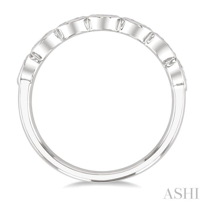 Oval Shape East-West Bezel Set Diamond Fashion Band-3